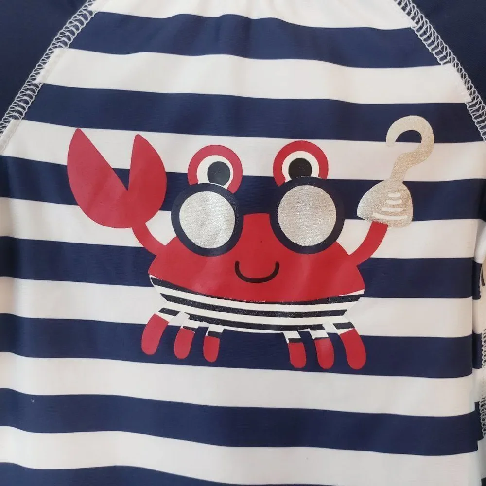Wippette Crab One Piece Baby Boys Swimsuit Sun Protection 0-6 Months New Gift